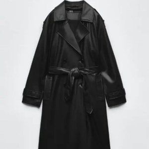 Zara Long Leather Coat